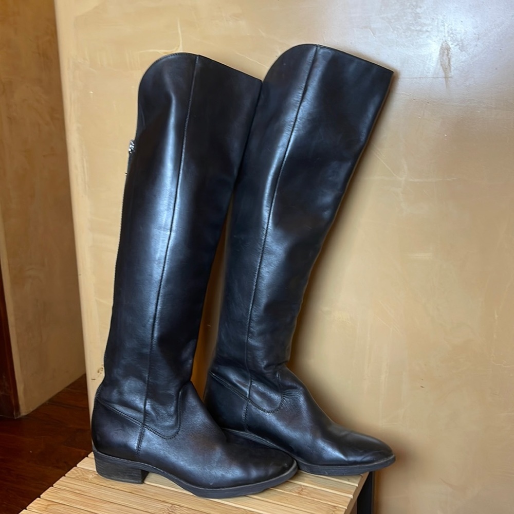 Arturo Chiang Black Leather OTK Boots Sz 7.5M